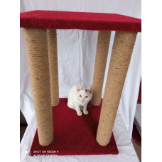 Ігровий комплекс HappyPets, Джут, 4-х стовпчик 40х40х50 см Ігровий комплекс HappyPets, Джут, 4-х стовпчик 40х40х50 см